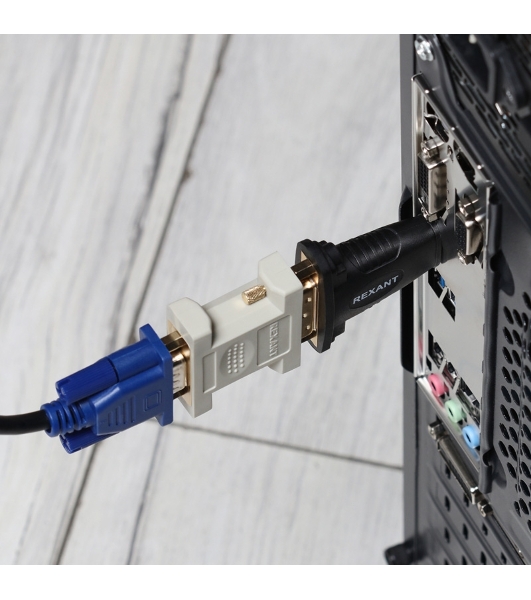 Переходник штекер Rexant HDMI - гнездо DVI-I