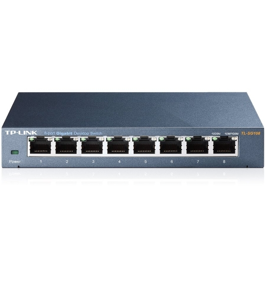 Коммутатор TP-Link SMB TL-SG108 8-port Desktop Gigabit Switch, 8 10/100/1000M RJ45 ports,metal case