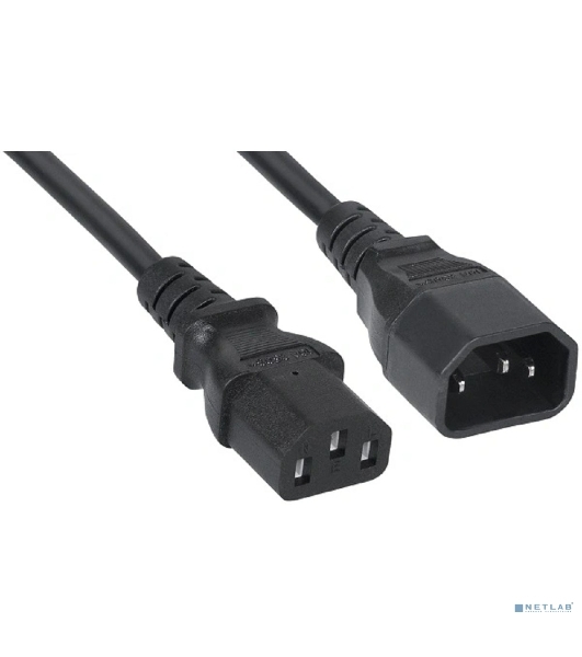 Шнур для блока питания Cabeus, IEC 320 C13, вилка IEC 60320 С14, 1.2 м, 10А, чёрный