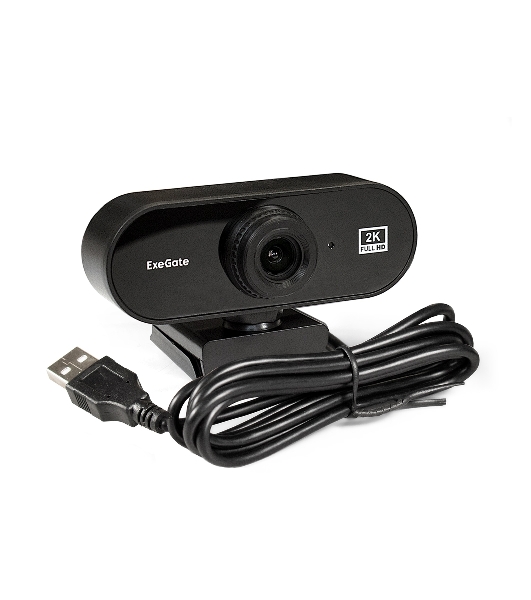 Веб-камера ExeGate Stream C940 2560x1440, 30 кадр/с, USB Type-A, микрофон (шумоподавление), универсальное крепление, штатив в комплекте
