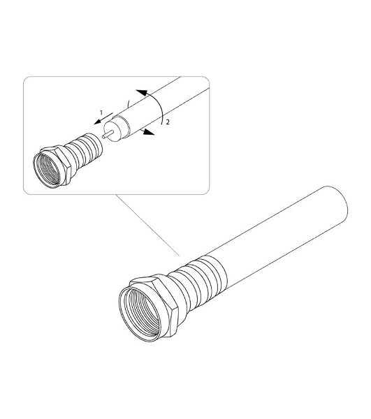 Разъем антенный на кабель Rexant, штекер F для кабеля RG-6 03-008C (100 шт.)