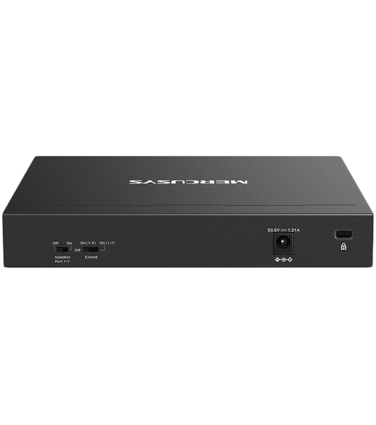 Коммутатор настольный Mercusys MS108GP с 8 гигабитными портами (7 портов PoE+)