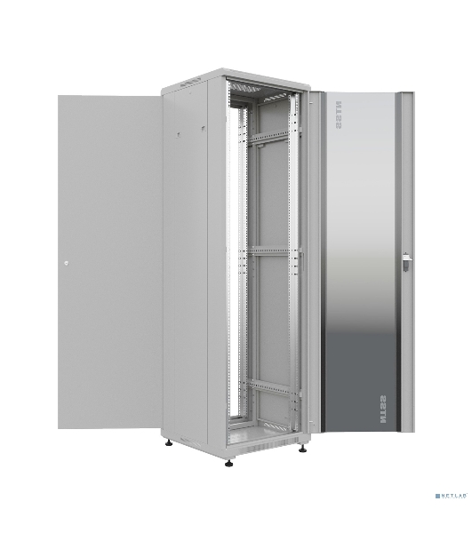 Шкаф серверный NTSS Премиум (NTSS-R22U6060GS) напольный 22U 600x600 мм пер. дв. стекл. металл 900 кг серый IP20 сталь