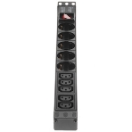 Блок розеток горизонтальный ExeGate ServerPro PDU-19H008 Al-5C135S-C14-SW, 19', 1U, Алюминий, 5 IEC 320 C13, 5 Schuko, С14, выкл. с подсветкой, черный, фото5