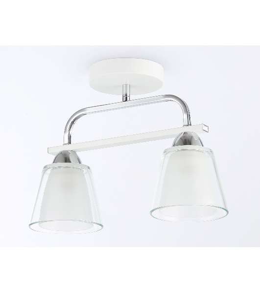 Светильник Ambrella light TR303229/2 WH/CH/CL/FR белый/хром/прозрачный/белый матовый E27*2 max 60W 340*120*250