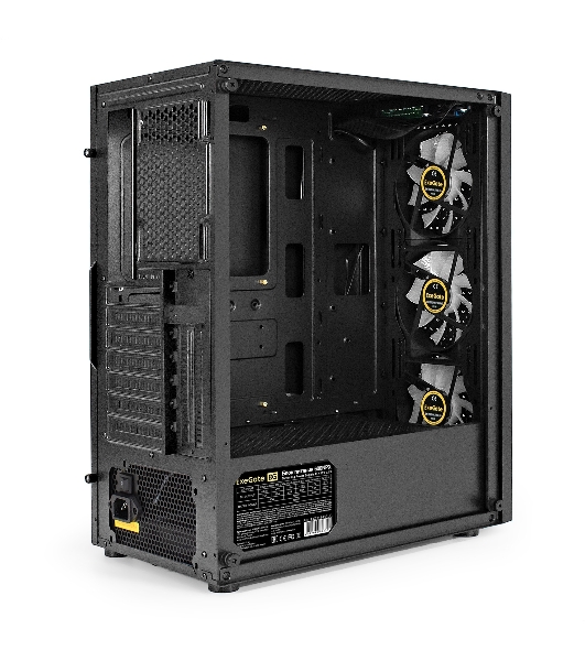 Компьютерный корпус Miditower ExeGate EVO-8227-NPX600 (ATX, БП 600NPX с вент. 12см, 2*USB+1*USB 3.0+HD Audio, черный, 3 вент. RGb, закаленное стекло)