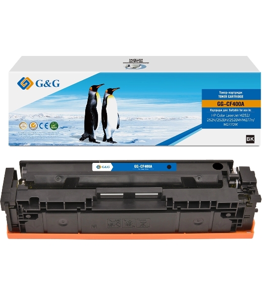 Картридж лазерный G&G GG-CF400A (CF400A) черный (1500 стр.) для HP CLJ M252/252N/252DN/252DW/M277n/M277DW