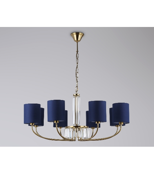 Люстра Ambrella light LH71273/8 BS/DB латунь/темно синий E14/8 max 40W D820*840