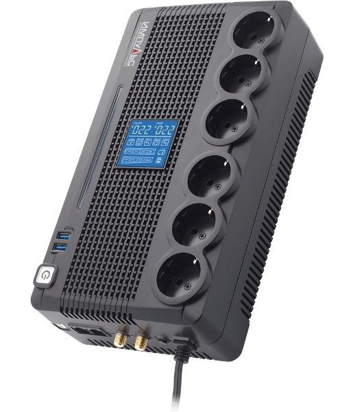 Источник бесперебойного питания Импульс Пионер 800 LCD, USB, CHRG USB, RJ45/11
