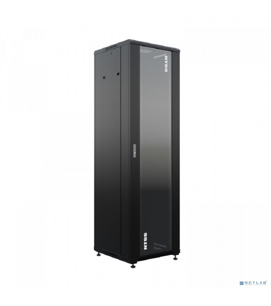 Шкаф коммутационный NTSS Премиум (NTSS-R42U6060GS-BL) напольный 42U 600x600мм пер.дв.стекл металл 900кг черный 510мм 86кг 1987мм IP20 сталь