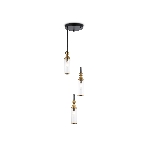 Светильник Ambrella light LH55252/3 BK/BS/CL черный/латунь/прозрачный E14*3 max 40W D230*1200, фото8