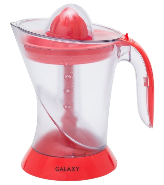 Соковыжималка Galaxy GL 0852 красный/прозрачный, цитрусовая, 50 Вт, 1000 мл, механическое
