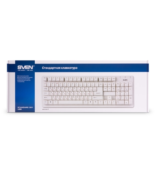 Клавиатура проводная SVEN Standard 301 USB белая