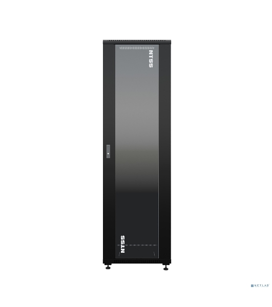 Шкаф коммутационный NTSS Премиум (NTSS-R42U6060GS-BL) напольный 42U 600x600мм пер.дв.стекл металл 900кг черный 510мм 86кг 1987мм IP20 сталь