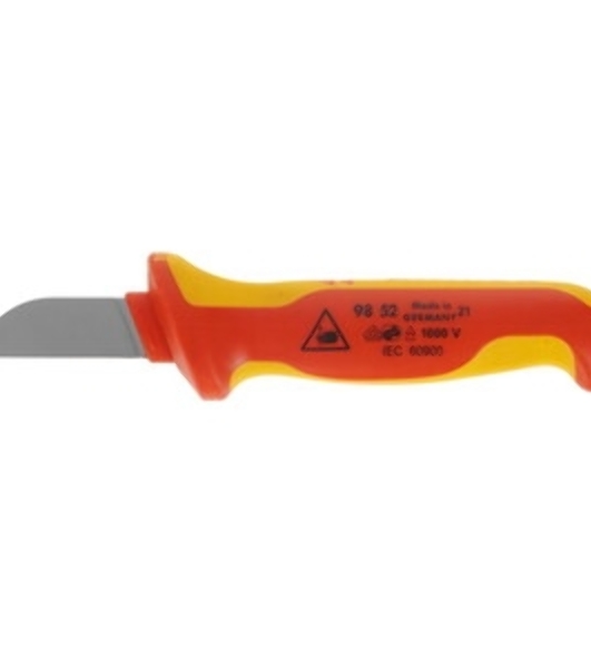 Нож кабельный KNIPEX 9852 1000V 180 мм электротехнический. инстументальная сталь,закаленная в масле.