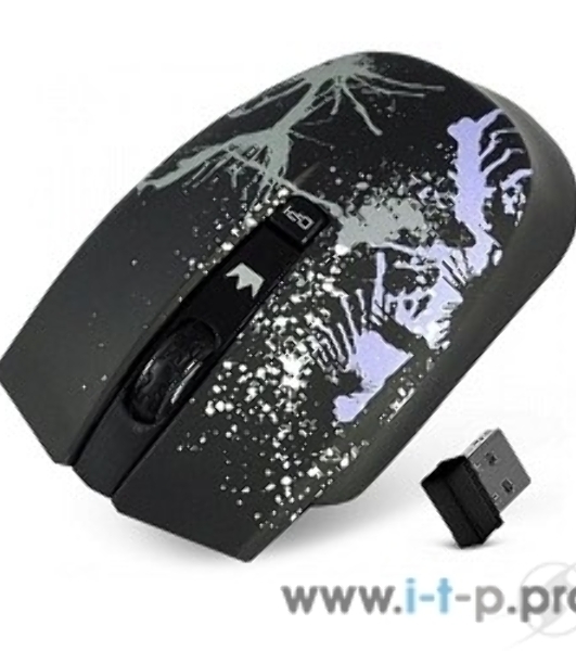 Мышь беспроводная Crown CMM-930W черный, 1600 dpi, радиоканал, USB, кнопки - 4