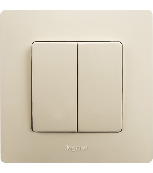 Механизм выключателя 2-кл. СП Etika 10АX безвинт. зажимы сл. кость Legrand 672302