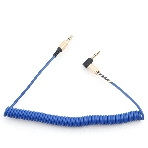 Кабель Cablexpert аудио 90˚ спиральный CCAB-02-35MMLC-1.8MU. 3.5 Jack (M)/3.5 Jack (M), синий, 1.8м, блистер, фото2