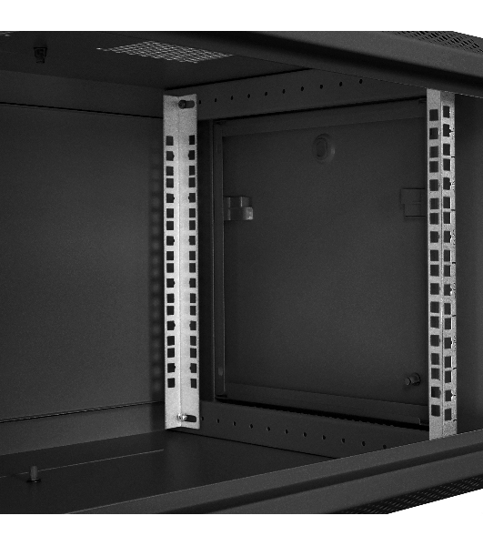 Шкаф телекоммуникационный 19' настенный 6U ExeGate EC-WM-6U.450.G.BLACK (19', 6U, 600x450x370 мм (ШхГхВ), передняя дверь закаленное стекло, съемные боковые панели, пыле- и влагозащита IP23, черный RAL 9004)