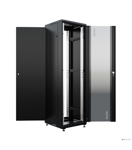 Шкаф коммутационный NTSS Премиум (NTSS-R42U6060GS-BL) напольный 42U 600x600мм пер.дв.стекл металл 900кг черный 510мм 86кг 1987мм IP20 сталь