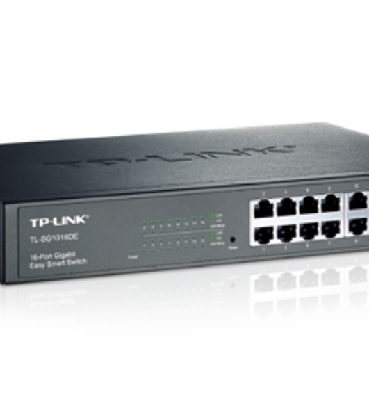Коммутатор сетевой TP-Link SMB TL-SG1016DE 16-Port Gigabit Easy Smart Switch, 16 10/100/1000Mbps RJ45 ports, MTU/Port/Tag-based VLAN, QoS, IGMP Snooping