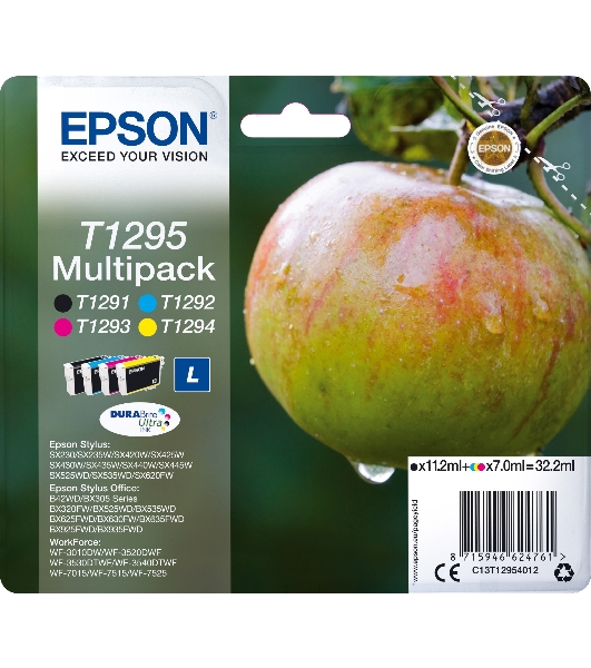 Набор картриджей Epson C13T12954012 черный/голубой/пурпурный/желтый