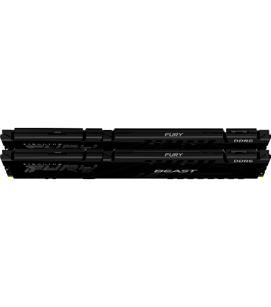 Оперативная память Kingston Fury Beast, DDR5, 32GB (2x16GB), 5200MHz, CL40, DIMM, радиатор, черный