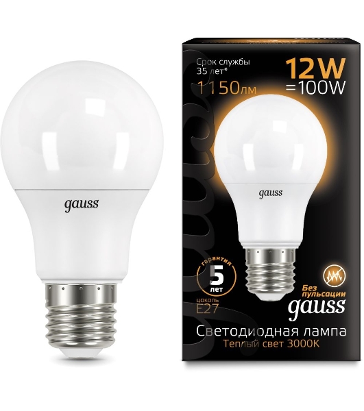 Лампа светодиодная Gauss LD102502112LED A60 globe 12W E27 2700K