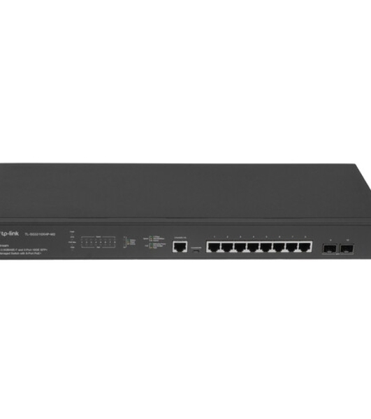 Коммутатор управляемый TP-Link SG3210XHP-M2 JetStream уровня 2+ с 8 портами PoE+ 2,5 Гбит/с и 2 портами SFP+