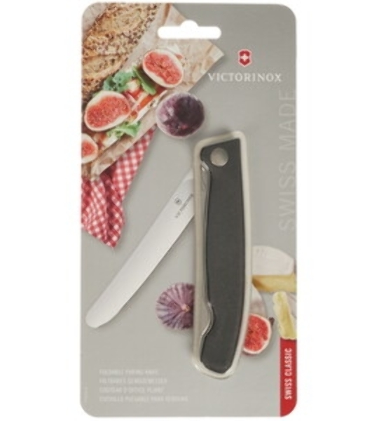 Нож кухонный Victorinox Swiss Classic 6.7803.F стальной столовый лезв.110 мм прямая заточка черный карт.коробка
