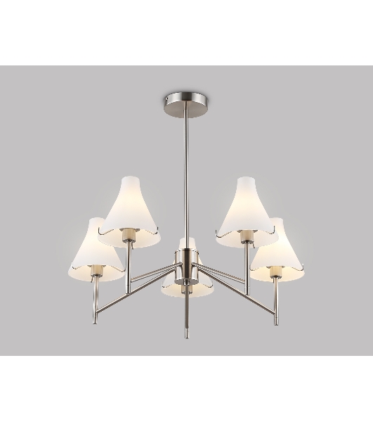 Люстра Ambrella light LH57123/5 SN/FR никель/белый матовый E14/5 max 40W D650*590