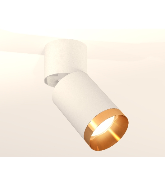 Комплект накладного поворотного светильника Ambrella light XM6312044 SWH/WH/PYG белый песок/белый/золото желтое полированное MR16 GU5.3 (A2220, C6312, N6134)