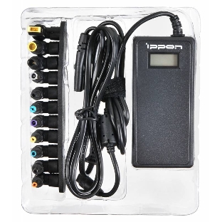 Блок питания Ippon D65U автоматический 65W 15V-19.5V 8-connectors 1.5A 1xUSB 2.1A от бытовой электросети LСD индикатор