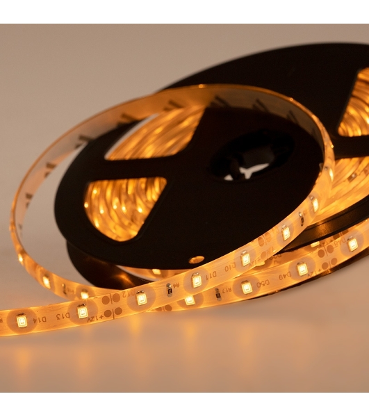 Лента светодиодная силикон, 8 мм, IP65, SMD 2835, 60 LED/m, 12 V, цвет свечения желтый