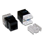 Модуль информационный Lanmaster UTP (TWT-OK45UTP/6-BK) Keystone RJ45 кат.6 черный, фото 1