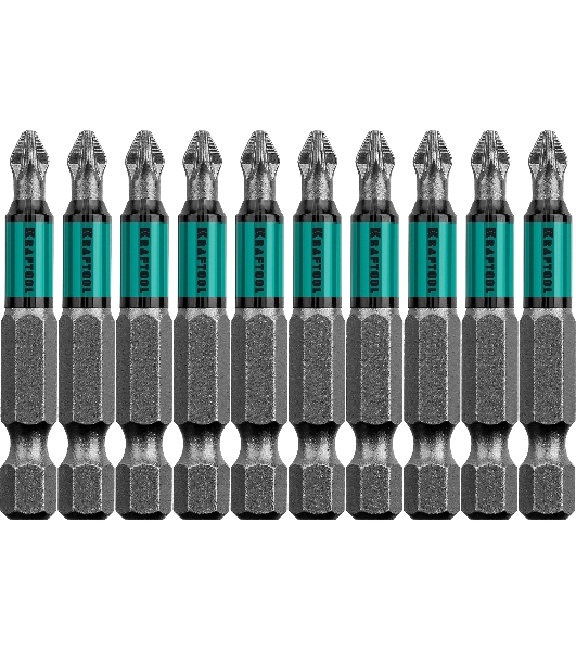 Биты KRAFTOOL Optimum Line, PZ2, 50 мм, тип хвостовика E 1/4', 10 шт в блистере