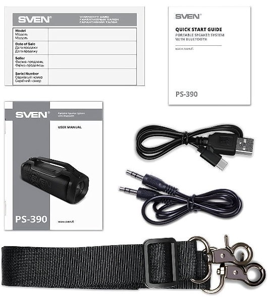 Мобильные колонки SVEN PS-390 2.0 черный