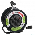 Удлинитель силовой RMx-4es-3x1.5-50m-IP44(KG) на метал. катушке с/з 4 гнезда 50 м КГ 3х1.5 Эра, фото 1