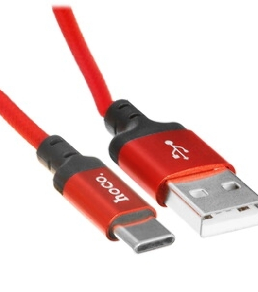 Кабель HOCO X14 USB 2.0, AM/Type-C M, черно-красный, 1м
