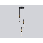 Светильник Ambrella light LH55252/3 BK/BS/CL черный/латунь/прозрачный E14*3 max 40W D230*1200, фото5