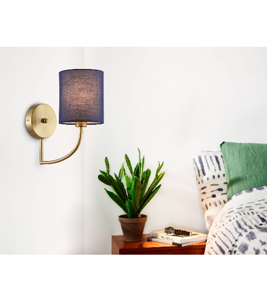 Настенный светильник Ambrella light LH71275 BS/DB латунь/темно синий E14 max 40W 225*120*250