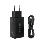 Сетевое зарядное устройство NERPA PD333CBX 65W GaN PD+QC3.0, 2xUSB-C, 1xUSB-A, USB-C - USB-C 100W cable 1.5m черный, EU plug, BOX, фото3