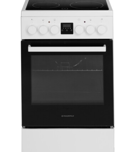 Плита электрическая Maunfeld MEC55CW08D белый, конфорок 4 шт, духовка 60 л, 50 см x 85 см x 60 см