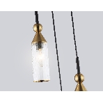 Светильник Ambrella light LH55252/3 BK/BS/CL черный/латунь/прозрачный E14*3 max 40W D230*1200, фото4