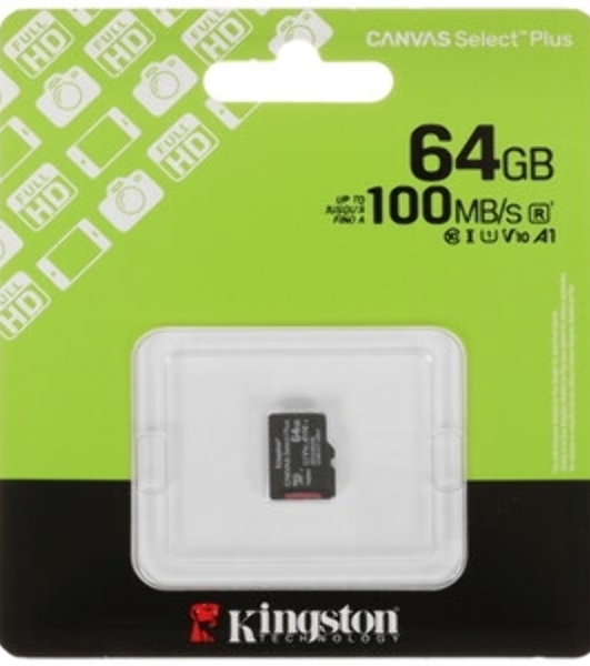 Флеш карта Kingston Canvas Select Plus microSDXC 64Gb C10 SDCS3/64GbSP