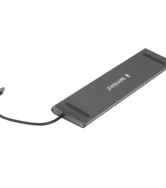 USB-концентратор Gembird UHB-D6, USB Type-C, USB 2.0/RJ45/USB Type-C PD87W/Jack 3.5 / SD/TF/2xHDMI/VGA, USB Type-C