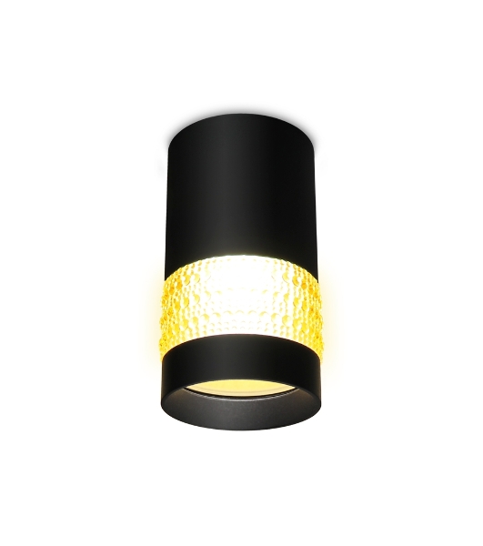 Светильник Ambrella light TN375 SBK/TI черный песок/янтарь GU5.3 D65*117