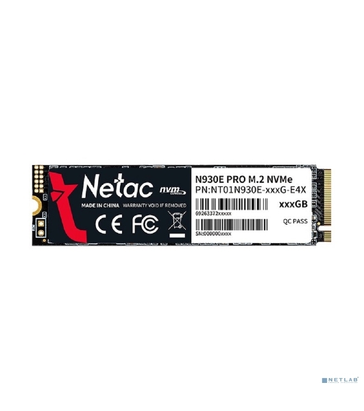 Накопитель SSD Netac N930E Pro, 512Gb, PCIe 3.0 x4, M.2 2280, NVMe, R/W 2080/1700