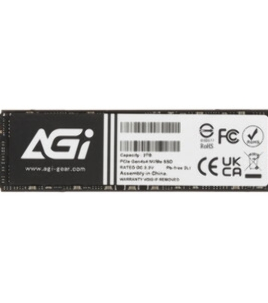 Накопитель SSD AGI AI828, 2Tb, PCIe 4.0 x4, M.2 2280, NVMe, R/W 7400/6700