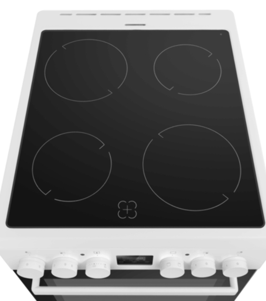 Плита электрическая Maunfeld MEC55CW08D белый, конфорок 4 шт, духовка 60 л, 50 см x 85 см x 60 см